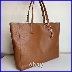 J. CREW NWT LARGE CARRYALL TOTE PEBBLED LEATHER Warm Sepia LAPTOP BAG SATCHEL Tan