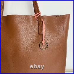 J. CREW NWT LARGE CARRYALL TOTE PEBBLED LEATHER Warm Sepia LAPTOP BAG SATCHEL Tan