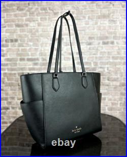 KATE SPADE MADISON LEATHER LARGE LAPTOP TOTE SHOULDER BAG PURSE $479 Black