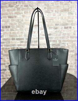 KATE SPADE MADISON LEATHER LARGE LAPTOP TOTE SHOULDER BAG PURSE $479 Black