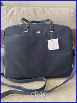 KATE SPADE NEW YORK Jae Dark Navy Blue Nylon Laptop Shoulder Bag #WKRU6618