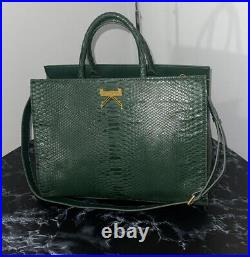 KLASSICKLOTH BOUID 34 Laptop Bag Dark Green Leather Removable Clutch AUTHENTIC