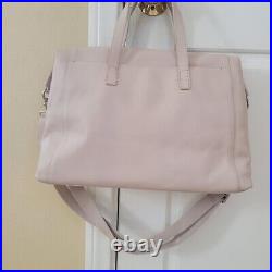 KNOMO London Mayfair AUDLEY LEATHER LAPTOP TOTE Fold Down BRIEFCAS 14Beige $364