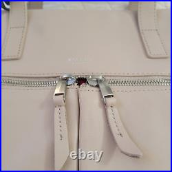 KNOMO London Mayfair AUDLEY LEATHER LAPTOP TOTE Fold Down BRIEFCAS 14Beige $364