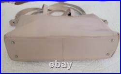 KNOMO London Mayfair AUDLEY LEATHER LAPTOP TOTE Fold Down BRIEFCAS 14Beige $364