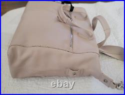 KNOMO London Mayfair AUDLEY LEATHER LAPTOP TOTE Fold Down BRIEFCAS 14Beige $364