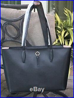 Kate Spade Adel Large Tote Shoulder Bag Black Leather Laptop Carryall $329