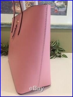 Kate Spade Adel Large Tote Shoulder Bag Carnation Pink Leather Laptop Satchel