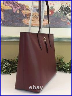 Kate Spade Adel Large Tote Shoulder Bag Cherrywood Leather Laptop Carryall $329