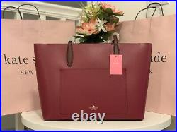 Kate Spade Adel Large Tote Shoulder Bag Cranberry Leather Laptop Carryall $329