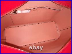 Kate Spade Adel Large Tote Shoulder Bag Orange Geranium Leather Laptop Satchel