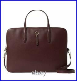 Kate Spade Adel Leather Laptop Bag Briefcase Work Tote Bag Cherrywood Leather NW