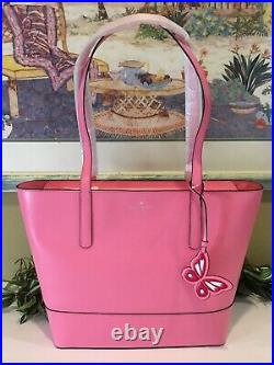 Kate Spade Adley Large Tote Shoulder Bag Pink Starburst Leather Laptop $329