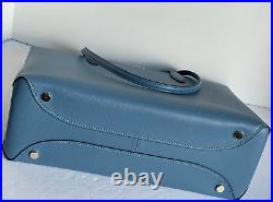 Kate Spade All Day Zip Work Tote Large Blue Leather Laptop Shoulder Bag Manta