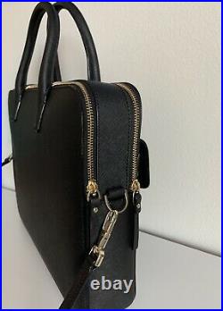 Kate Spade Black Saffiano Leather 13in Laptop Bag Adjustable Strap, MSRP $298