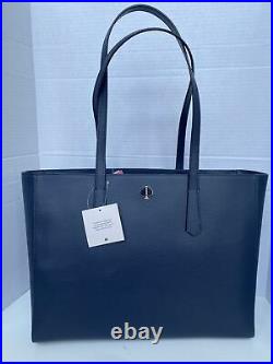 Kate Spade Blazer Blue Leather Large Molly Work Tote Laptop Bag Purse A545 New