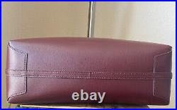 Kate Spade Bleecker Leather Lg Tote Burgundy Maroon Leopard Animal Laptop $248