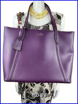 Kate Spade Cara Large Tote Shoulder Bag Laptop Carryall Plum Purple Mint Cond