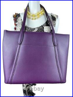 Kate Spade Cara Large Tote Shoulder Bag Laptop Carryall Plum Purple Mint Cond