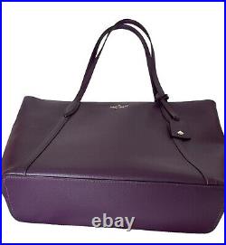 Kate Spade Cara Large Tote Shoulder Bag Laptop Carryall Plum Purple Mint Cond