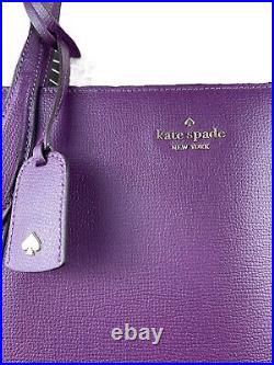 Kate Spade Cara Large Tote Shoulder Bag Laptop Carryall Plum Purple Mint Cond