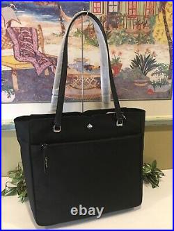 Kate Spade Jae Large Tote Shoulder Bag Carryall Laptop Zipper Black Nylon $299