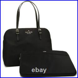 Kate Spade Large Laptop Tote Womens Black Nylon Leather Work Marybeth