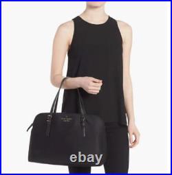 Kate Spade Large Laptop Tote Womens Black Nylon Leather Work Marybeth