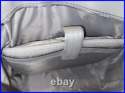 Kate Spade Madison Laptop Tote Shoulder Bag Carryal Grey Off White Leather Purse