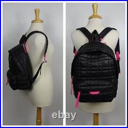 Kate Spade NY Softwear Quilted Nylon Medium Backpack Laptop Bag Black Pink NWT
