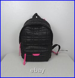 Kate Spade NY Softwear Quilted Nylon Medium Backpack Laptop Bag Black Pink NWT
