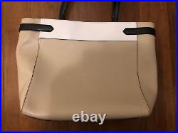 Kate Spade New NWOT Staci Laptop Tote Large Shoulder Bag Beige Leather Handbag