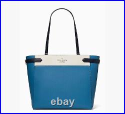 Kate Spade New York Staci Colorblock Saffiano Leather Laptop Tote Niagara Blue