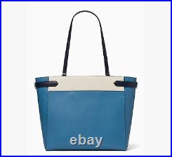 Kate Spade New York Staci Colorblock Saffiano Leather Laptop Tote Niagara Blue