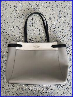 Kate Spade New York Staci Leather Laptop Tote Bag Large Nimbus Gray Zip Wallet