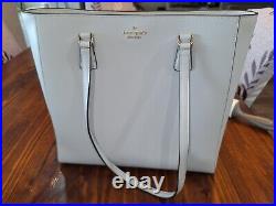 Kate Spade Perry Saffiano Leather Laptop Tote Bag Stone Path K8693 $459