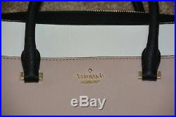 Kate Spade Saffiano Leather Laptop Bag Briefcase Crossbody 13 Rose & White MINT