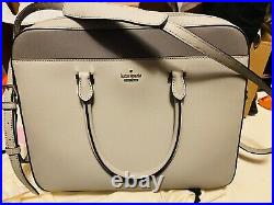 Kate Spade Saffiano Leather Laptop Bag Case Gray Colorblock EUC 13inch