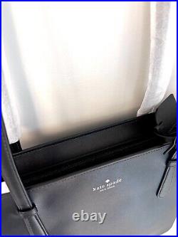 Kate Spade Schuyler Black Tote Bag Charm K7354 NWT $359 NEW Leather Laptop