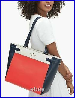 Kate Spade Staci Laptop Tote Shoulder Bag Colorblock Red Multi
