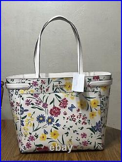 Kate Spade Staci Laptop Tote Shoulder Bag Garden Bouquet Floral Cream Multi