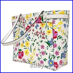 Kate Spade Staci Laptop Tote Shoulder Bag Garden Bouquet Floral Cream Multi