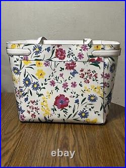 Kate Spade Staci Laptop Tote Shoulder Bag Garden Bouquet Floral Cream Multi