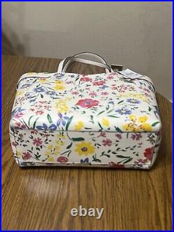 Kate Spade Staci Laptop Tote Shoulder Bag Garden Bouquet Floral Cream Multi