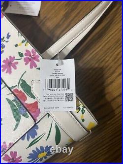 Kate Spade Staci Laptop Tote Shoulder Bag Garden Bouquet Floral Cream Multi