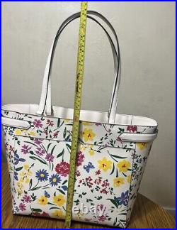 Kate Spade Staci Laptop Tote Shoulder Bag Garden Bouquet Floral Cream Multi