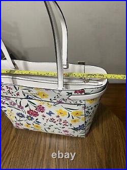 Kate Spade Staci Laptop Tote Shoulder Bag Garden Bouquet Floral Cream Multi