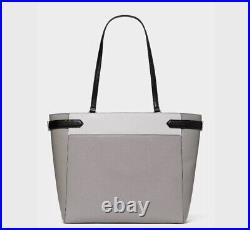 Kate Spade Staci Leather Laptop Tote Bag Large Handbag Gray, White, Black