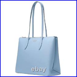 Kate Spade Women's All day Large Work Laptop Tote Leather Zip-Top Blue Bag