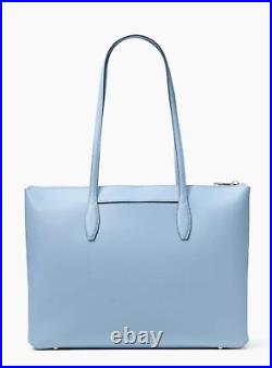 Kate Spade Women's All day Large Work Laptop Tote Leather Zip-Top Blue Bag
